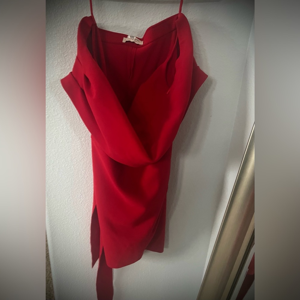 Red off shoulder dress - Picture 10 of 10